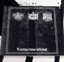 Load image into Gallery viewer, SACRILEGIO EXCELSI / BATHYM THRONE / SEPULCRO INFERNAL: Excelso Trono Infernal (CD)
