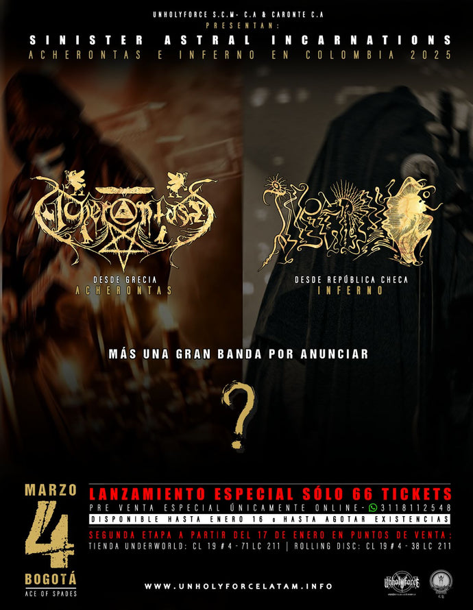 ACHERONTAS & INFERNO en Bogotá - Marzo 4, 2025 (Ticket)